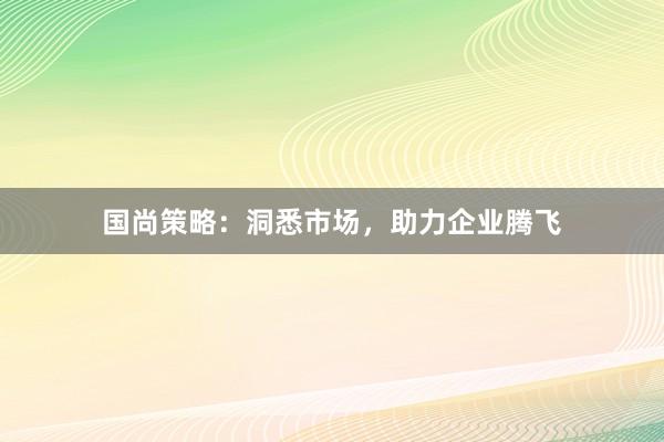 国尚策略:洞悉市场,助力企业腾飞
