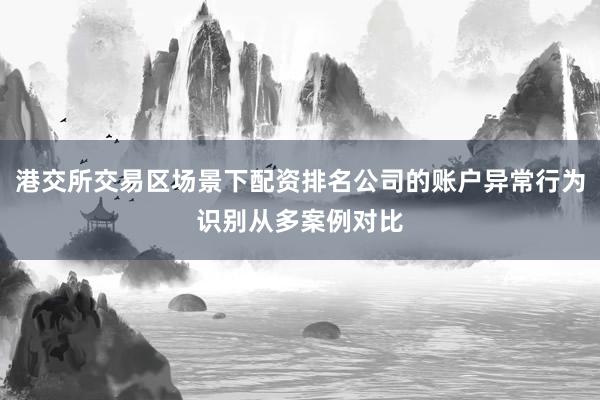 港交所交易区场景下配资排名公司的账户异常行为识别从多案例对比
